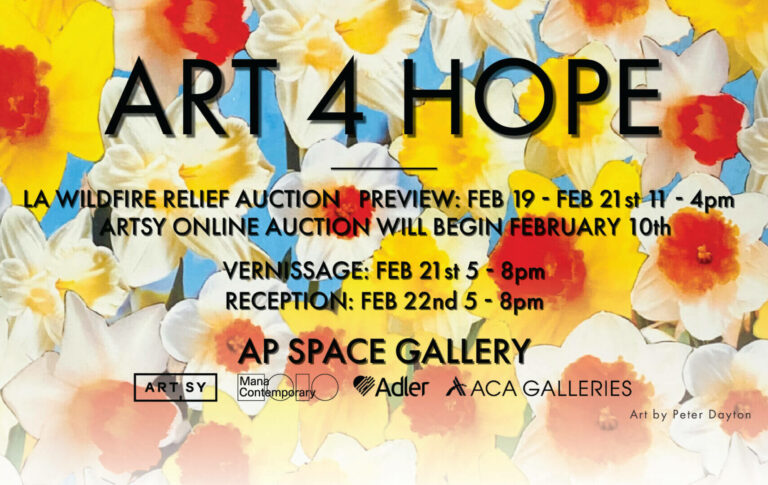 art 4 hope, AP gallery space, LA wildfire fundraiser